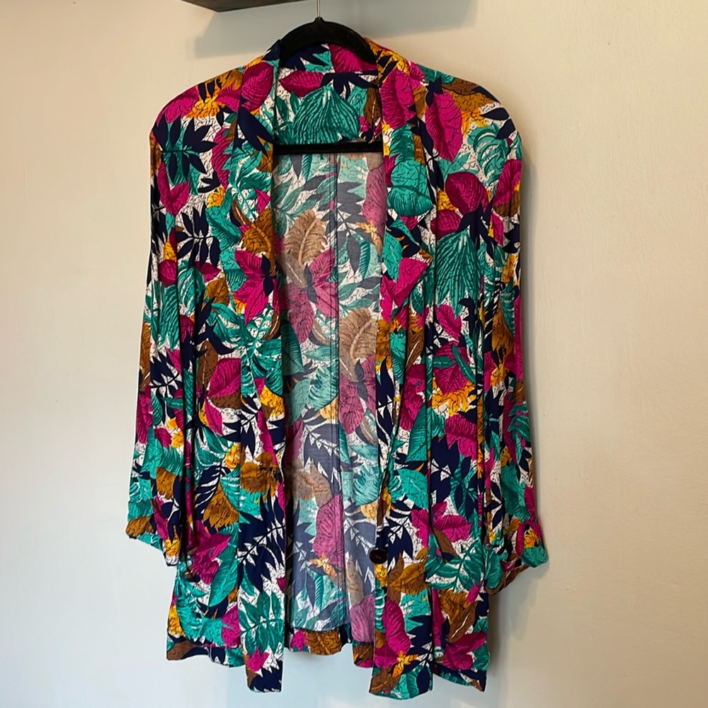 Vintage Handmade Tropical Print Blazer 🌺